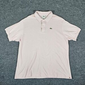 Lacoste France Made Classic Polo Shirt Light Pink Men's Size 8 XL Preppy Casual